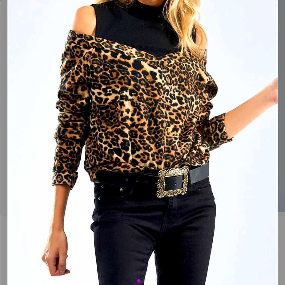Layered Look Leopard Print Top